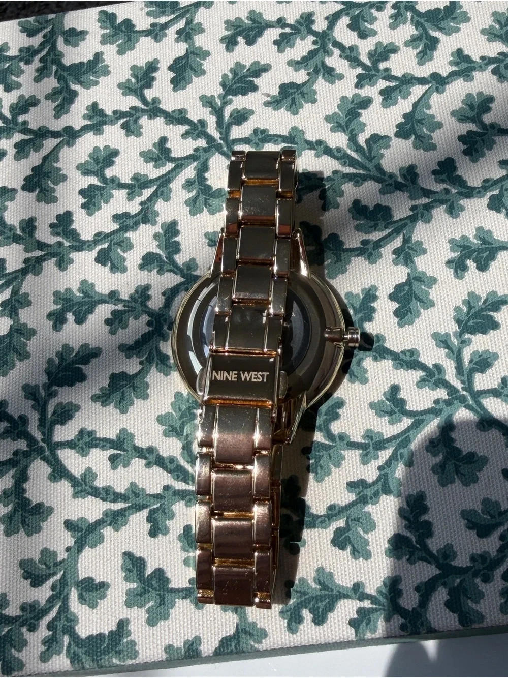 Nine West Rose Gold Rhinestone Watch | Classic Metal Bracelet Watch